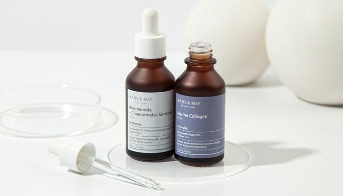 MARY & MAY Niacinamide + Chaenomeles Sinensis Serum; Korean face brightening serum